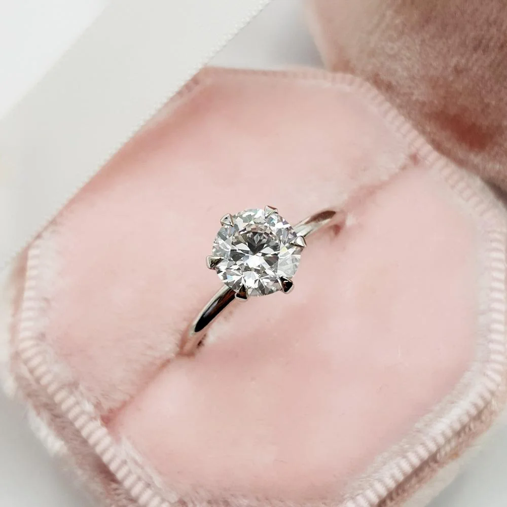 

1ct Round Lab Grown Moissanite Solitaire Ring