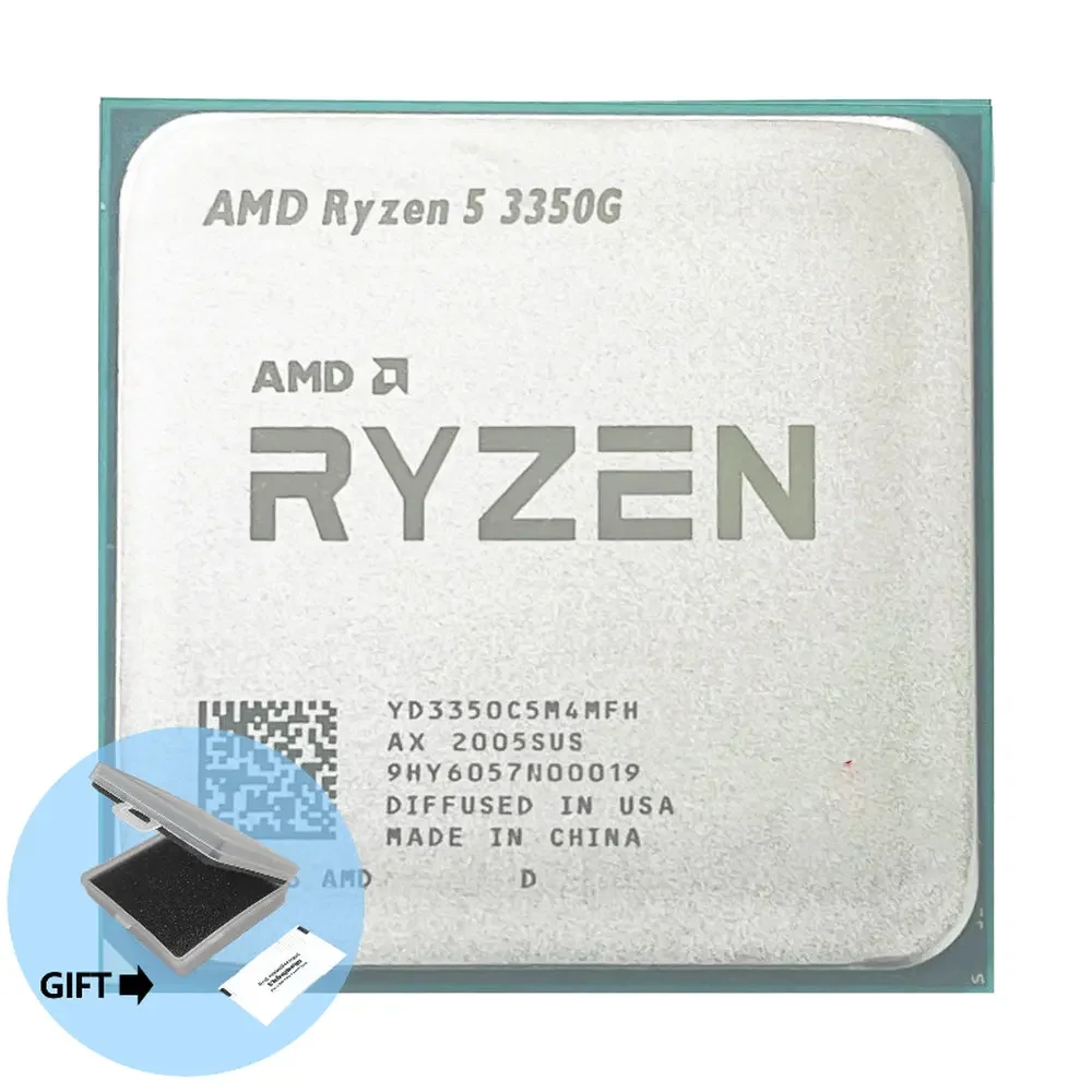 

Процессор AMD Ryzen 5 3350G R5 3350G 3,6 ГГц четырехъядерный восьмипоточный процессор 65 Вт L3 = 4M YD3350C5M4MFH разъем AM4 б/у