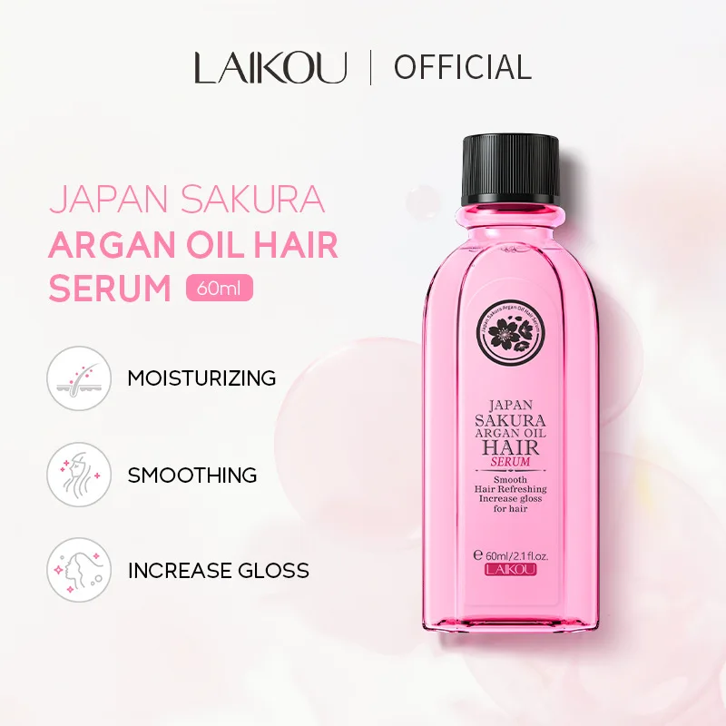 Pure Sakura Hair Essential Oil Argan Essence Moisturizer Nourish Scalp Dry Hair Care Products 60ml Hair oil Hair essence oil