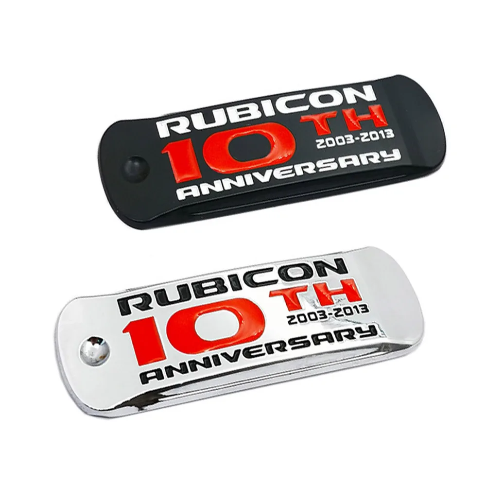 Per Jeep Wrangler Liberty Grand Cherokee Side Rear Body Sticker 10Th Anniversary Rubicon 3D Metal Car Decorazione Posteriore Emblema