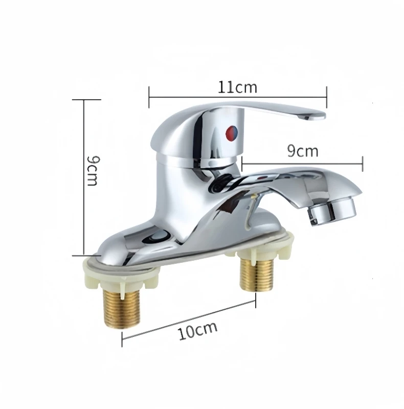 Description Picture 6 of itemCopper Bathroom Sink Washbasin Basin Dual Hole Hot And Cold Water Faucet Bathroom Mixing Valve Two-piece Household Use