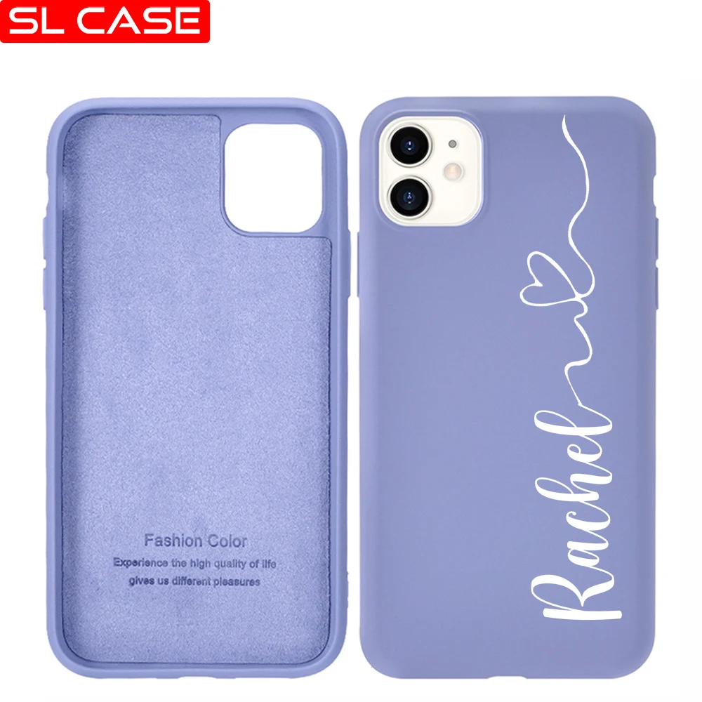 

Custom Name Personalized Gift For iPhone 14 Pro Max Case 13 12 Mini 11 Pro Max 14 Plus Accessories Soft Liquid Silicone Cover