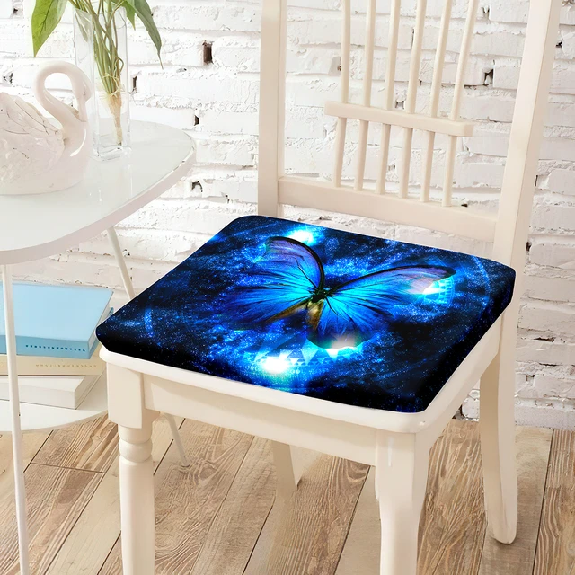 Butterflies Flowers Chair Cushion Memory Foam Seat Cushions Washable Coat  Comfort Chairs Pad Dining Room Wheelchair