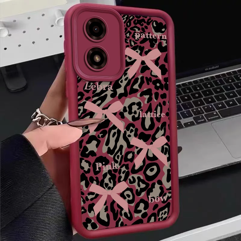 Leopard Print Bow Sky Eye Phone Case - Stylish Protective Cover