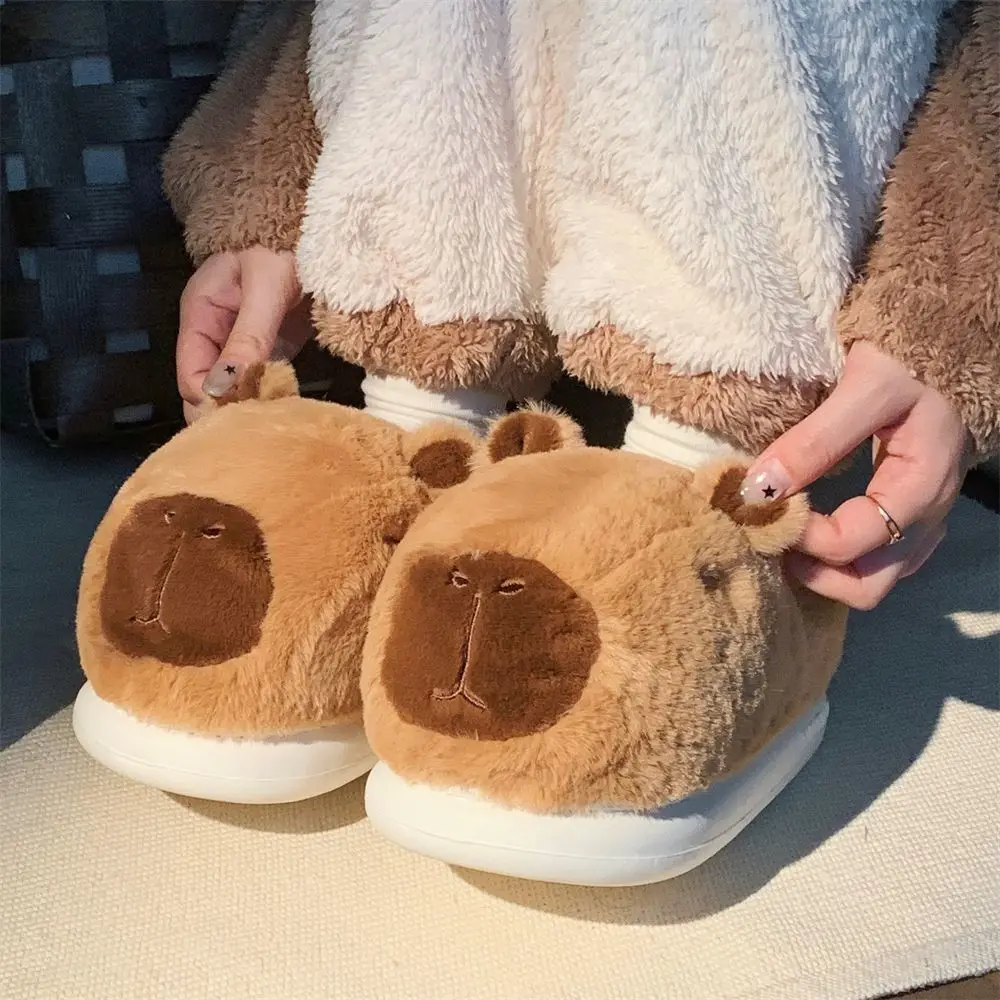 Winter Warm stereoscopic capybara Shoes Women Cartoon Plush
