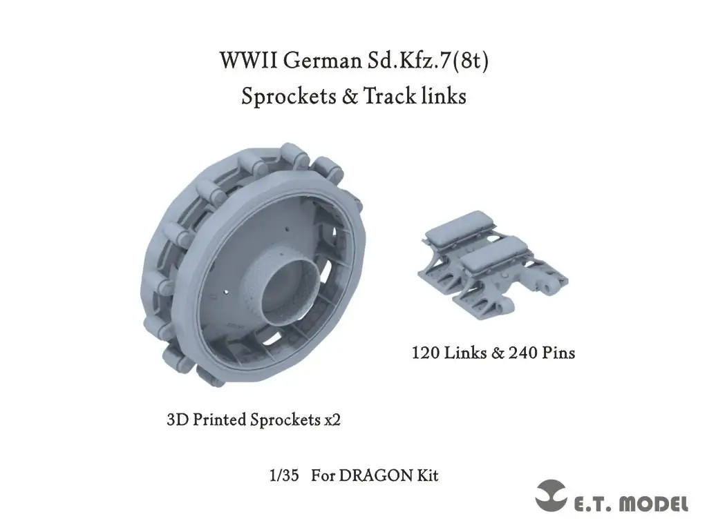 

ET MODEL P35-060 1/35 WWII German Sd.Kfz.7(8t) Sprockets & Track links