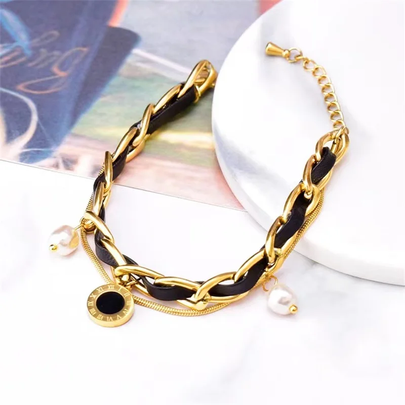 GANPUP 316L Edelstahl Metall Herz Schmetterling Armband Armreif Textur Schmuck Trendy Handgelenk Kette für Frauen Bijoux Femme – Detail 8