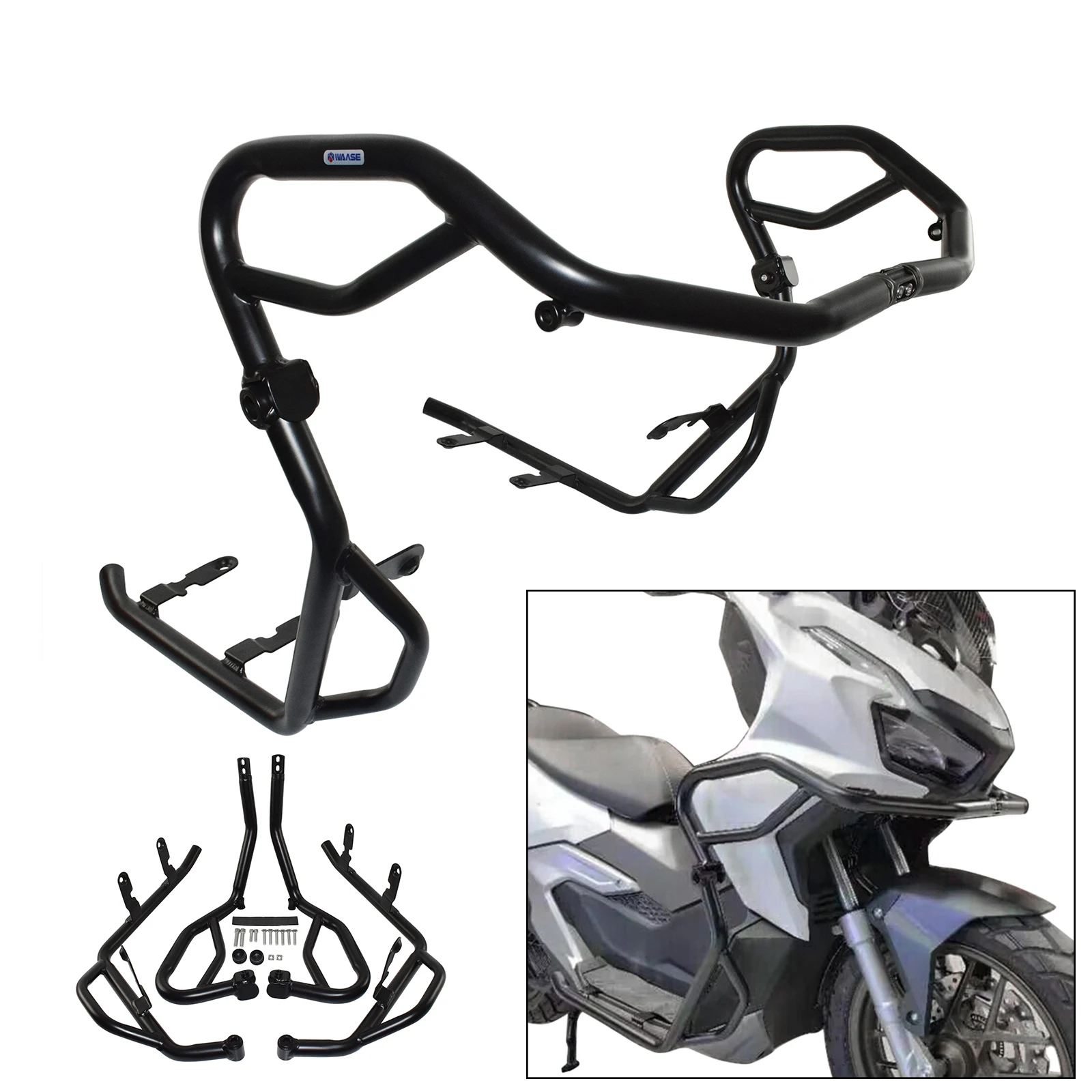 Black Motorcycle Engine Guard Bumper Fairing Crash Bar Frame Sliders