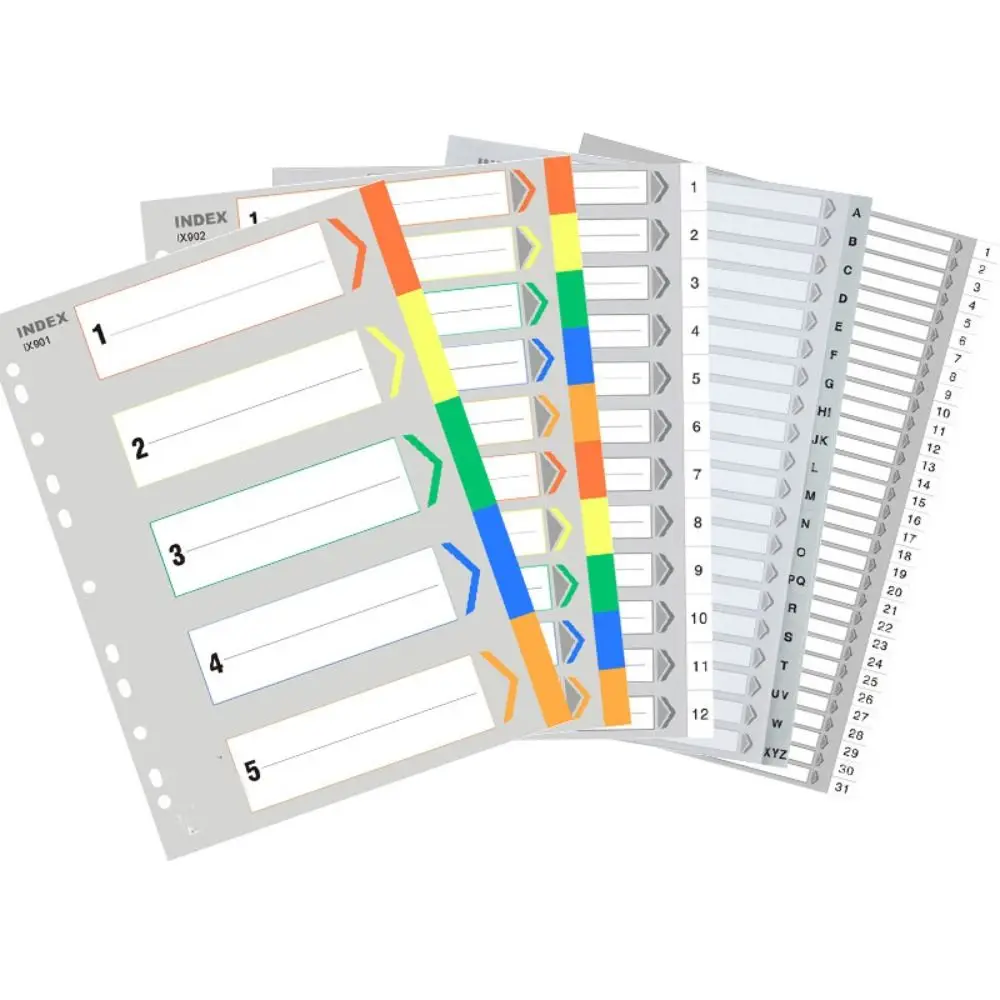 11 Holes Colorful Index Labels Category Indexing Cards Binder Dividers for A4 Notebooks Planners Folders Index Page Tabs