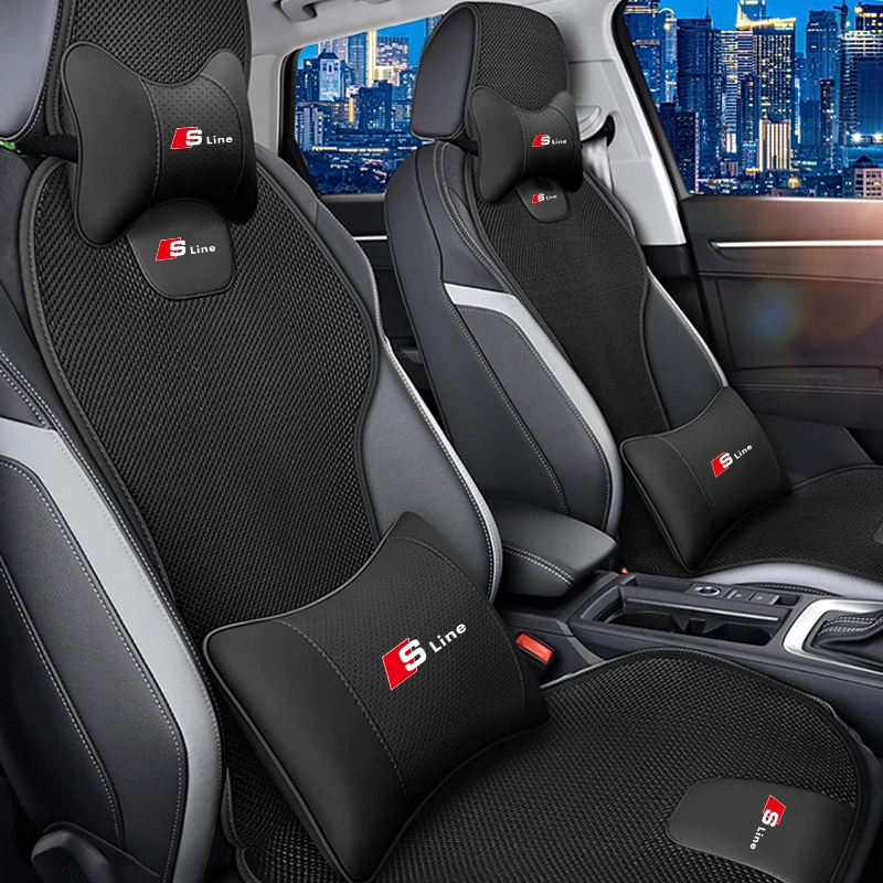 CarHeadrestNeckPillowSeatCushionLumbarProtectivePadSetFor