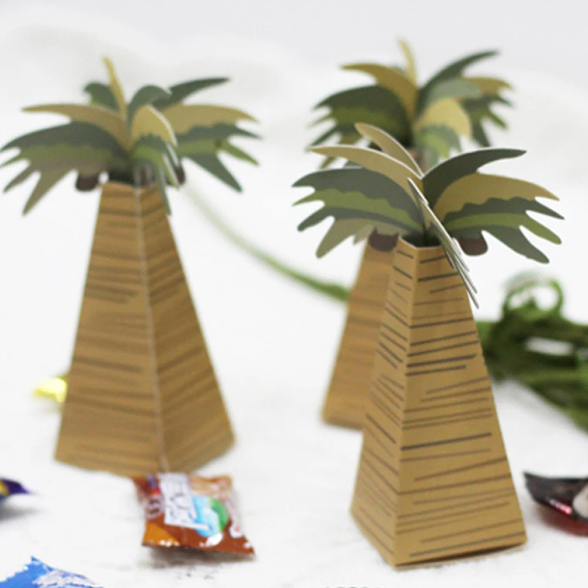 

Креативная Свадебная коробка для конфет с пальмами кокосовое дерево Свадебная Складная Подарочная коробка вечерние коробка для шоколада свадебные коробки для конфет