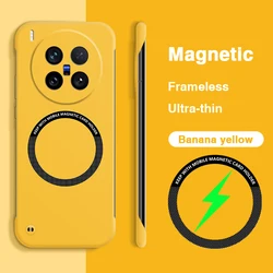 Luxury Thin Magnetic Wireless Charging Phone Case - No Border Design for Vivo X200 Pro mini (Banana Yellow)