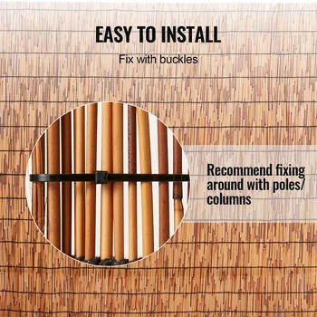 VEVOR Natural Reed Fencing 3.3 ft x 13.3 ftBalcony Reed Fence Roll for Outdoor Backyard Patio Decorative Fence Fencing Divider 5