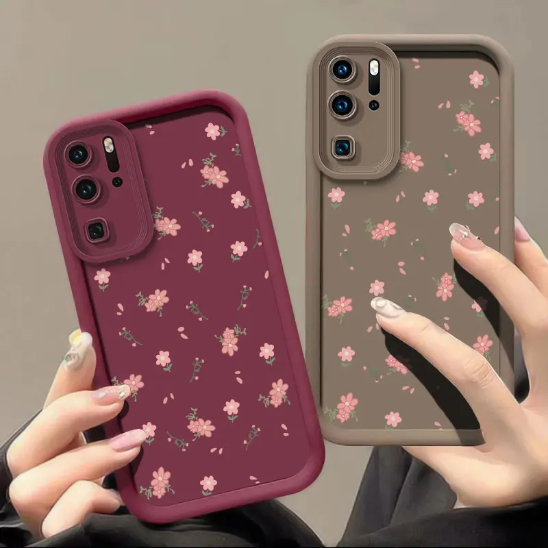 Stunning Pink Floral Shockproof Silicone Phone Case with Camera Lens Protection