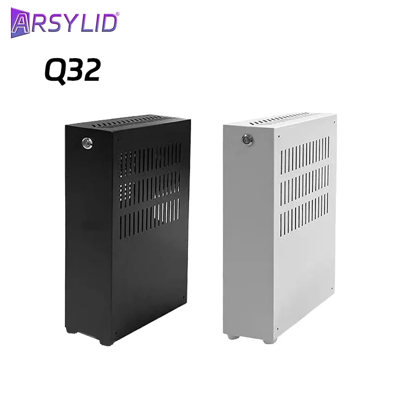 

ARSYLID Q32 ITX A4 Computer Case 3.2L Smaller Mini Core Display Form Factor Chassis 50mm Radiator Flex PSU Q31