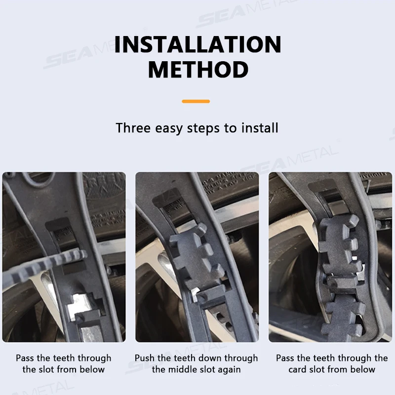 SEAMETAL 8pcs Car Snow Chains Driving SUV Off-road Outdoor Snow Tire Anti-skid Chain Thickened Tendon Winter Car Anti-skid Chain