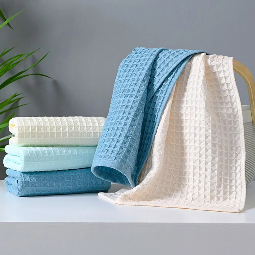 34X74cm Cotton Bath Waffle Towel Set For Children Baby Skin Friendly High Quality Soft Absorbent Home Bathroom Kitchen Washcloth 6