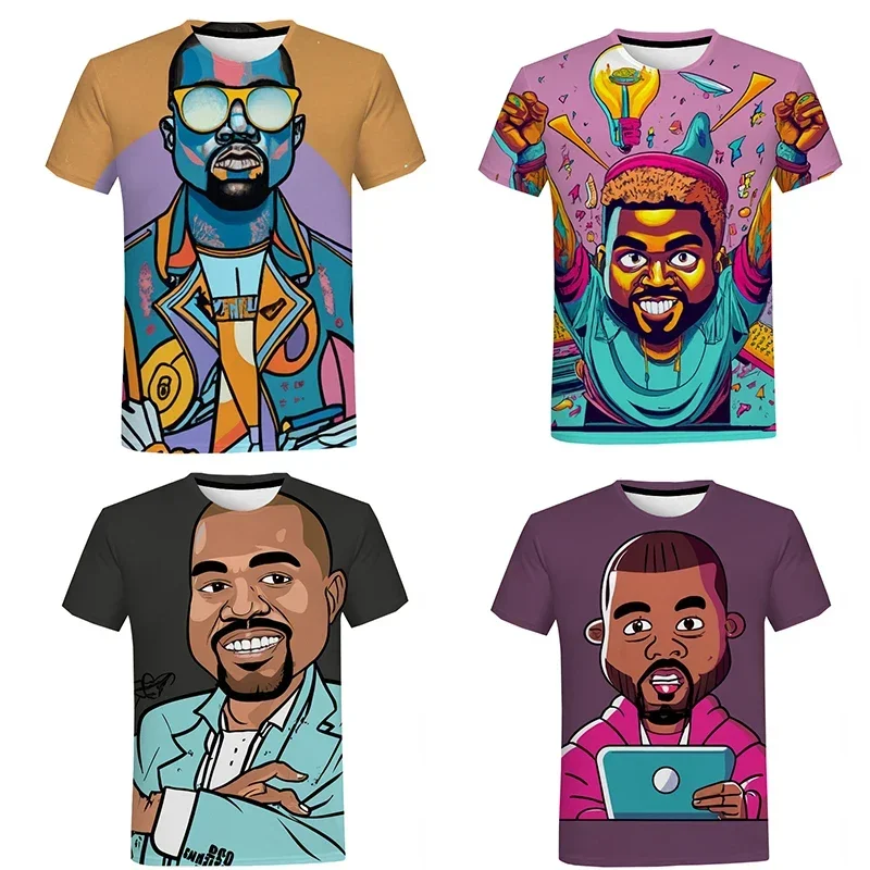 

Singer Kanye WISTEDT 3d Print T Shirts Oversized Haikyuu Graphic Men and Women Personality TShirts Short Sleeved T-shirt Tops