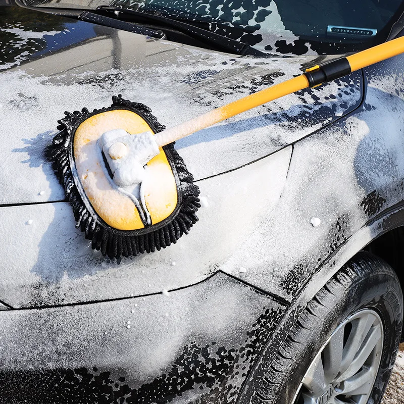 

New Car Cleaning Brush Car Wash Brush Telescoping Long Handle Cleaning Mop Chenille Broom Auto Accessories Cleaning Supplies