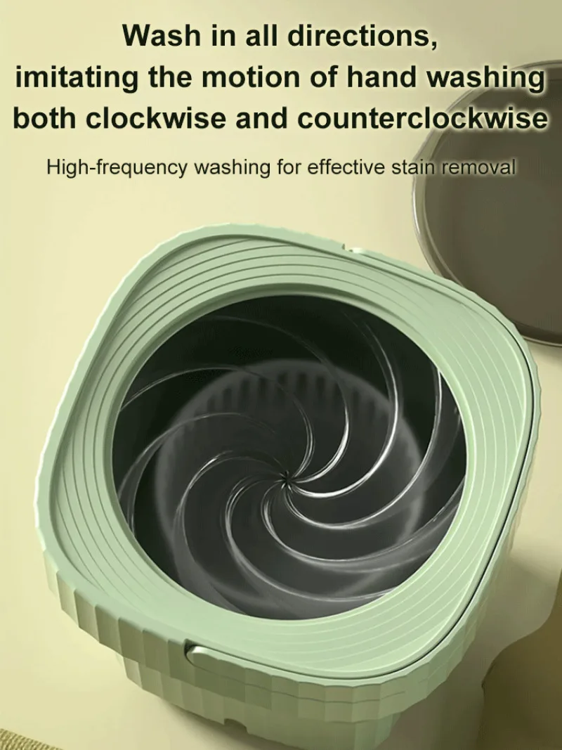 Home Fully Automatic Mini Washing Machine Portable Folding Travel Underwear Socks Washing Machine - Image 2