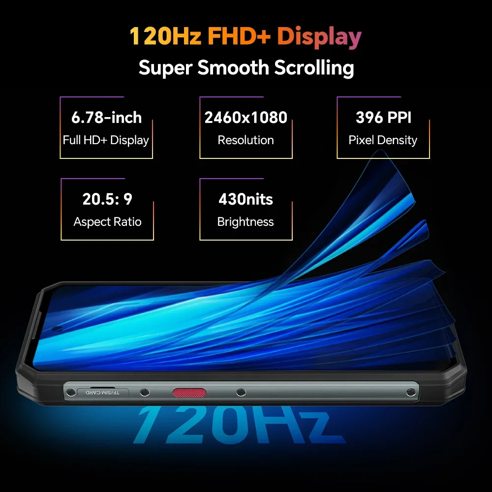 OUKITEL WP21 Ultra Rugged 5G Smartphones Octa Core 12GB+256GB 6.78Inch FHD Android 12 Mobile Phone 9800mAh 66W Fast Charging NFC