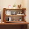Bamboo Multi-Tier Desk Organizer Rectangular Storage Rack with Painted Finish for Office Home Ideal for Dorms & Rental Houses 3