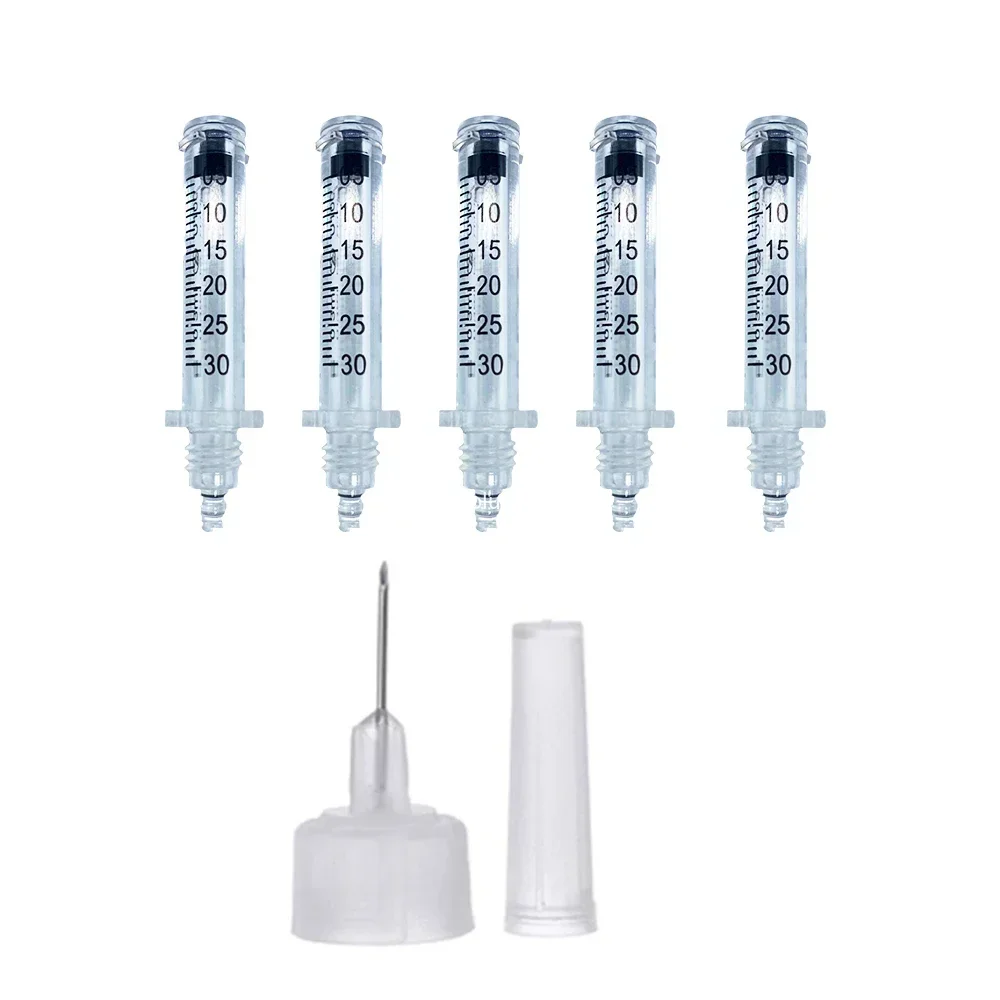 5Pcs 0.5ml/0.3ml Disposable Syringe Ampoule Head Needles Sterile Package No Needle Lip Filler Syringes For Hyaluronic Pen