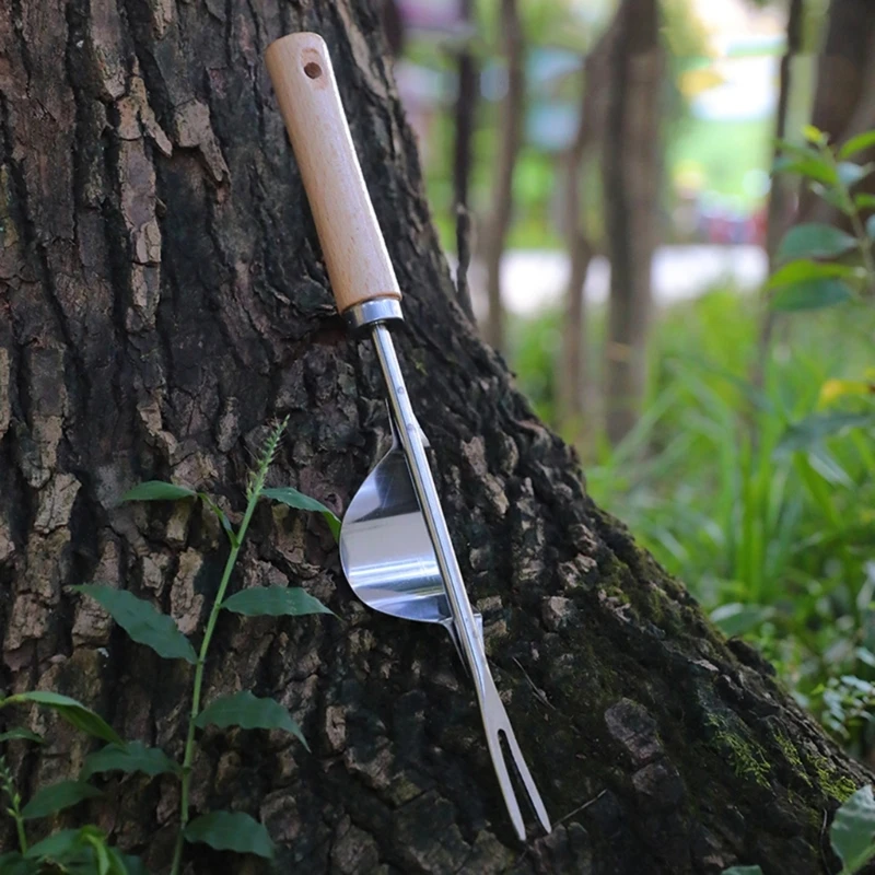 

Weeder Tool for Gardening with Wooden Handle Manual Weed Puller Digging