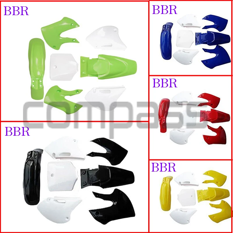 Kit Carenatura Completa Moto Parafanghi Copri Corpo In Plastica Parafango Per Motocross Bbr Style Klx110 Klx 110 110-150Cc Dirt Pit Bike