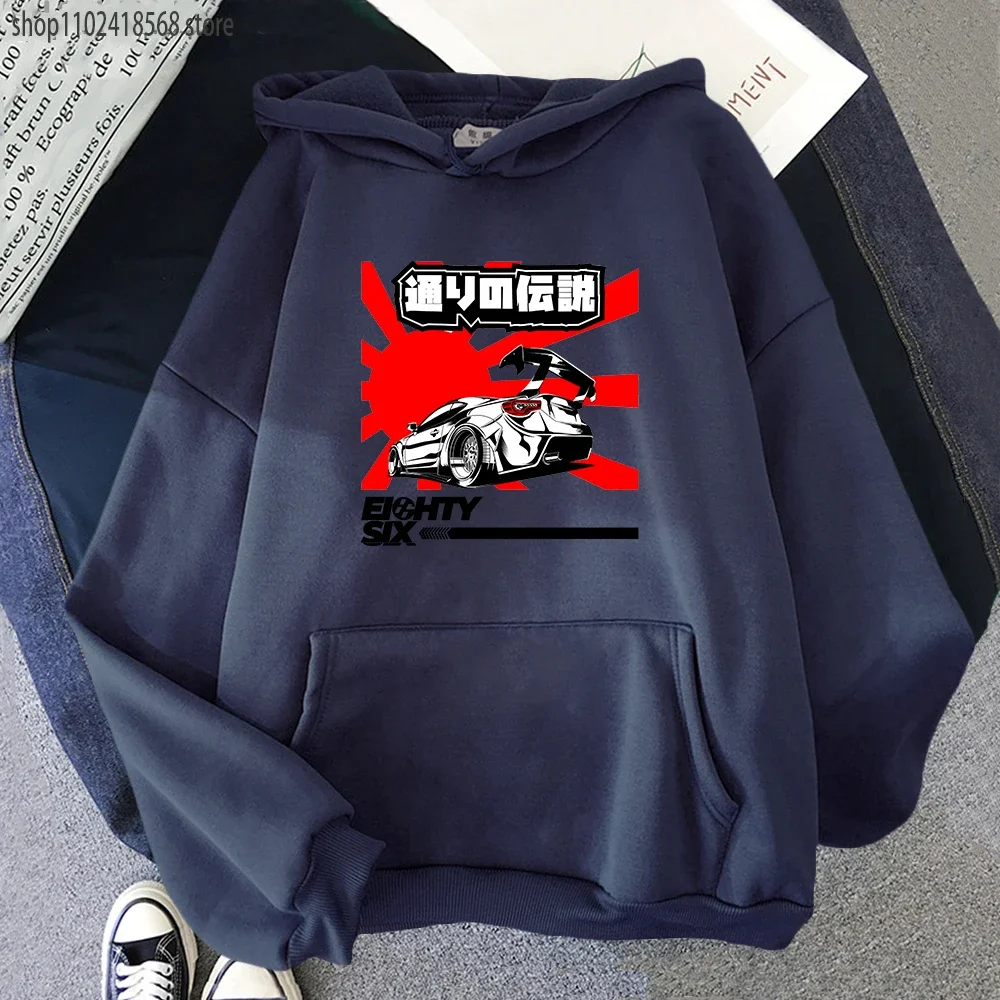 Japanese Anime Initial D Drift Hoodie Manga AE86 Hoodies Sweatshirt Trend Mens Clothes Hip-Hop Tops Male Crewneck Streetwear