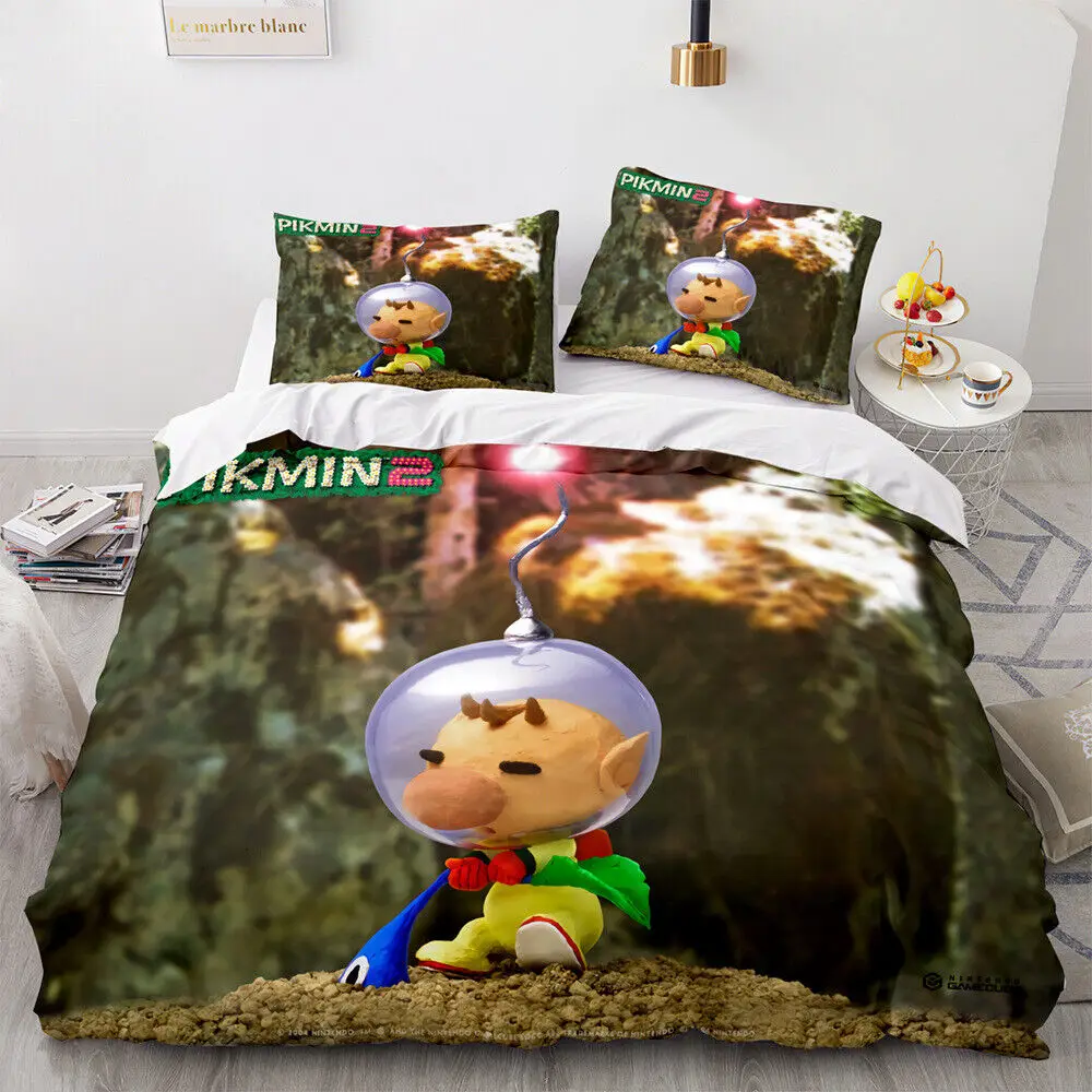 Game PIKMIN Bedding Sets Hocotate Olimar Comforter Quilt Bed Cover Duvet Cover Pillow Case 2-3 Pieces Sets Kids Adult Size 6