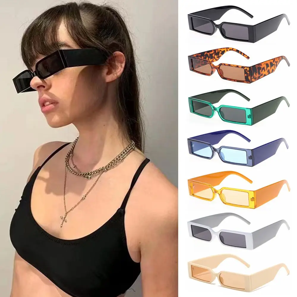 

Vintage Rectangle Sunglasses for Women Men Retro Small Frame Sun Glasses Hip Hop Glasses Fashion Shades UV400 Eyewear