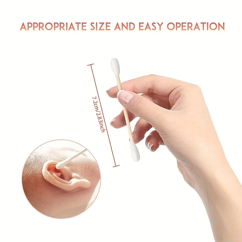100PCS/PACK Double Headed Cotton Swab Makeup Ear Nose Cleaning Eyelash Glue Removal Disposable Cleaning Makeup Tool Cotton Swabs