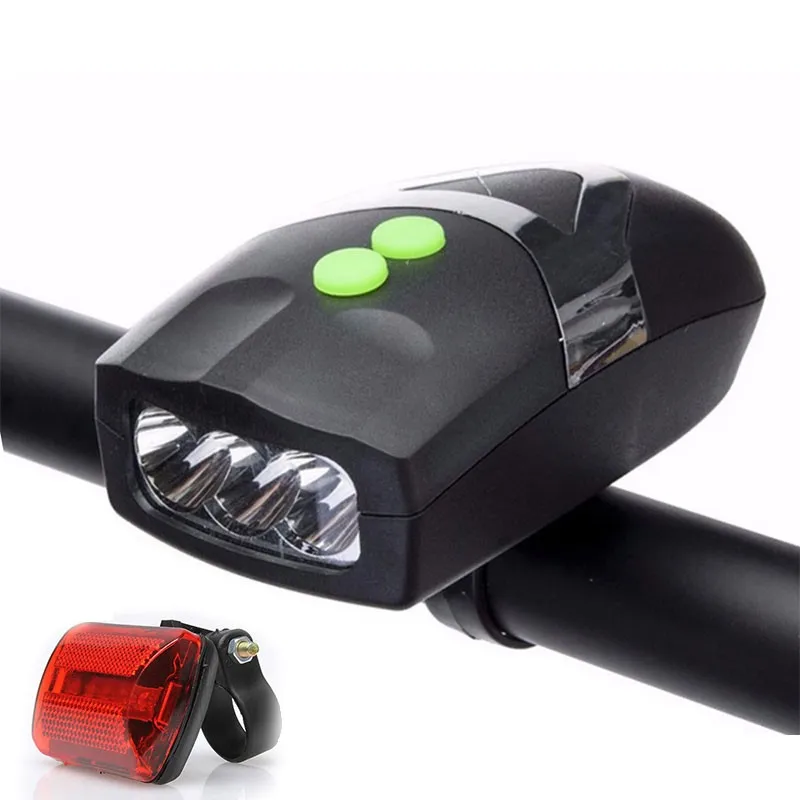 ZK30 3 LED Bell Bike Bright Light Horns Ring Bicycle Safety Light Front