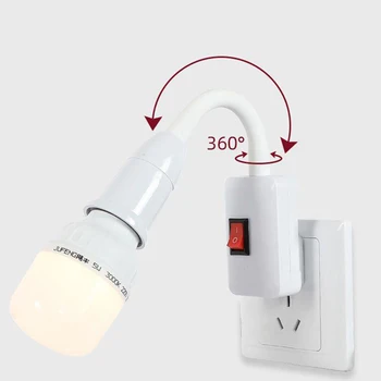 Direct Plug-in Rotary Lamp Head E27 Socket Lamp Converter with Switch EU US Plug Lamp Holder LED Table Lamp Led Base Lamp Base 6
