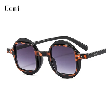 New Retro Punk Round Sunglasse For Women Men Fashion Designer Square Lens Anti Blue Light Clear Sun Glasses UV400 Eyeglasses 1