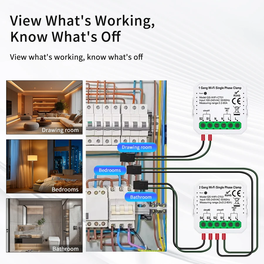 WiFi Dual Phase Smart Energy Meter with APP Control