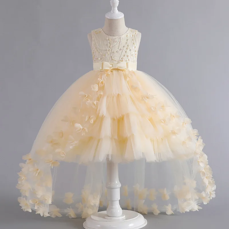 

European and American children's princess dress, flower girl fluffy gauze drag skirt,little girl runway, piano performance dress