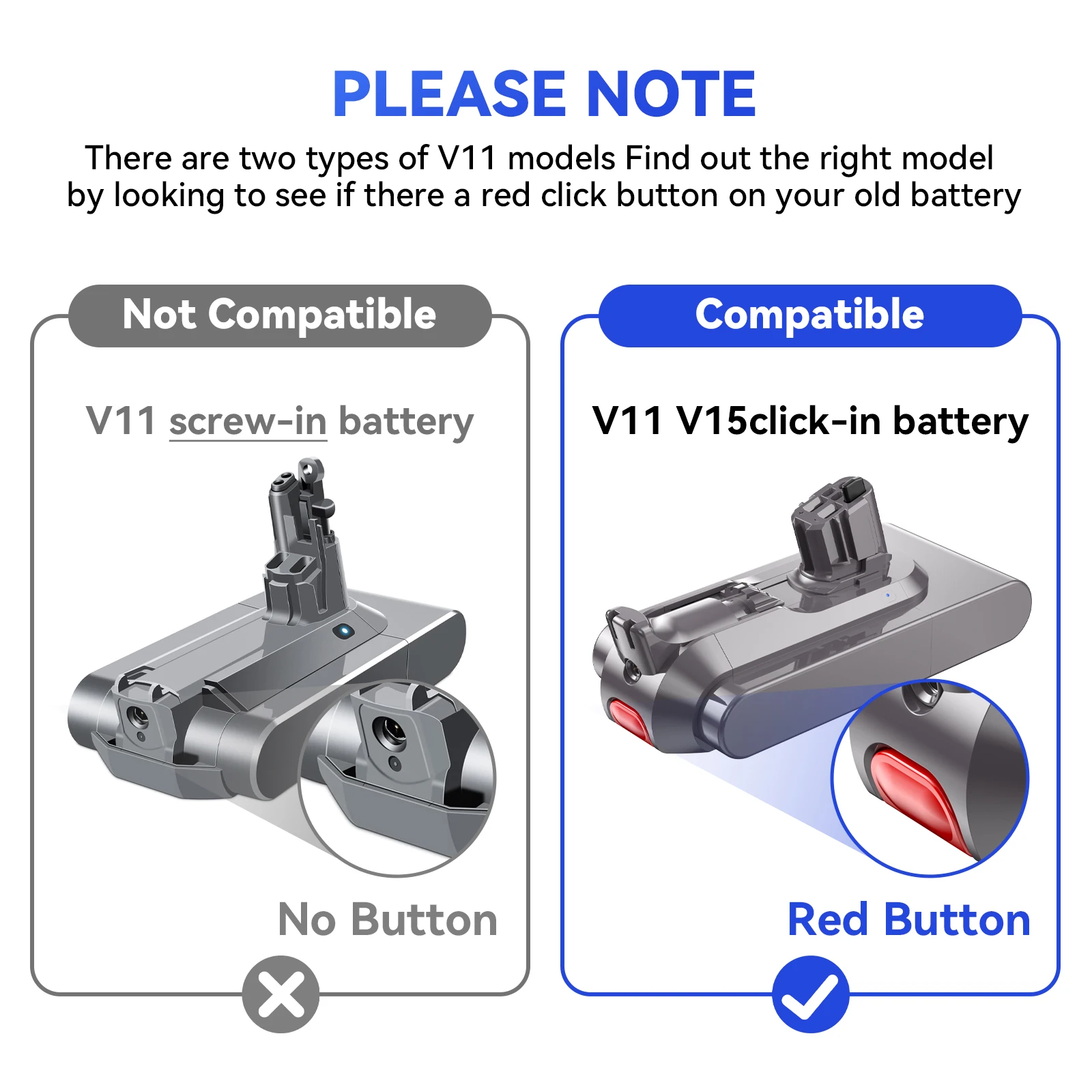 25.2V 6000mAh Battery for Dyson V11 SV15 Serie Vacuum Cleaner Fluffy 970145-02 replacement Battery Buckle version 4