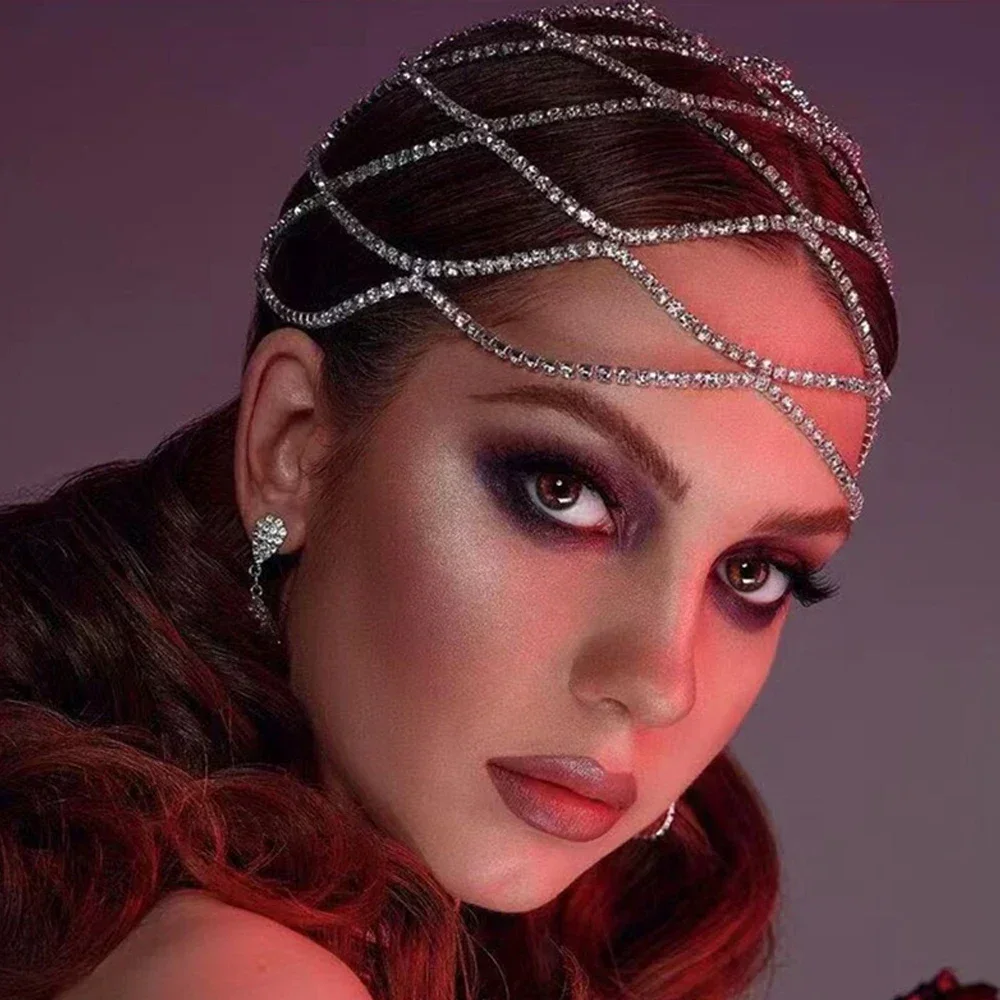 Strass-Kopfkette (Head Chain) Als Haarschmuck – Kristall-Anhänger Für Braut & Hochzeit