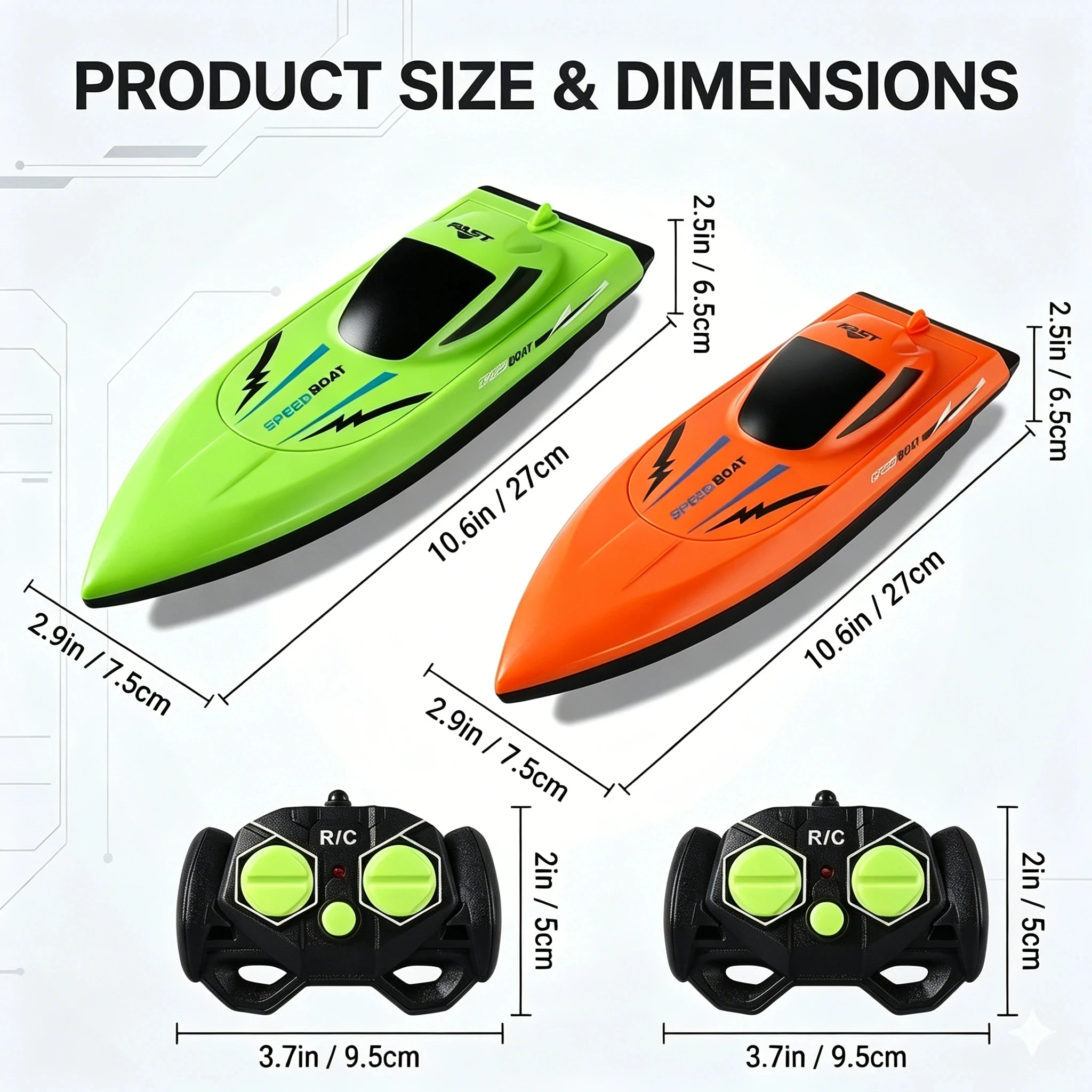 Bateau RC 2.4GHz rapide - 3 couleurs disponibles