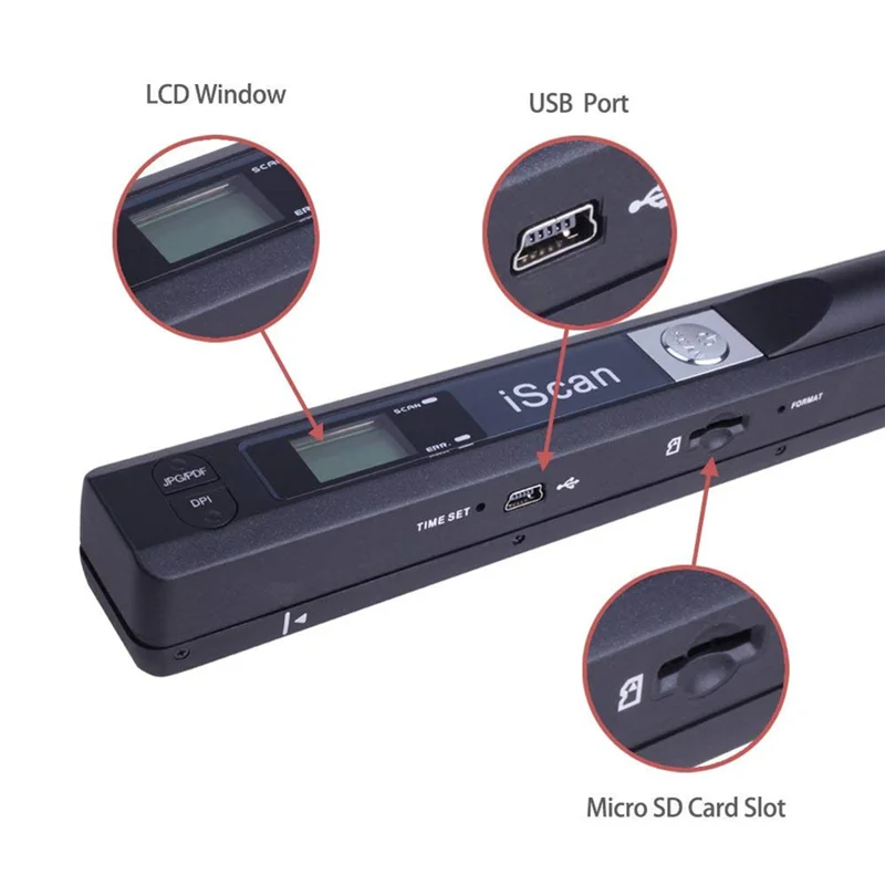 Exquisite-Portable Scanner 900DPI Handheld A4 Document Scanner LCD Display Supports JPG/PDF Formats Ideal For Books & Images