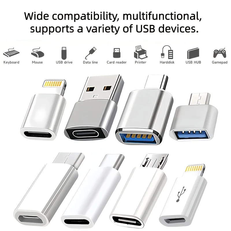 Versatile 8-Piece USB-C Adapter Bundle for Fast Charging and Data Transfer