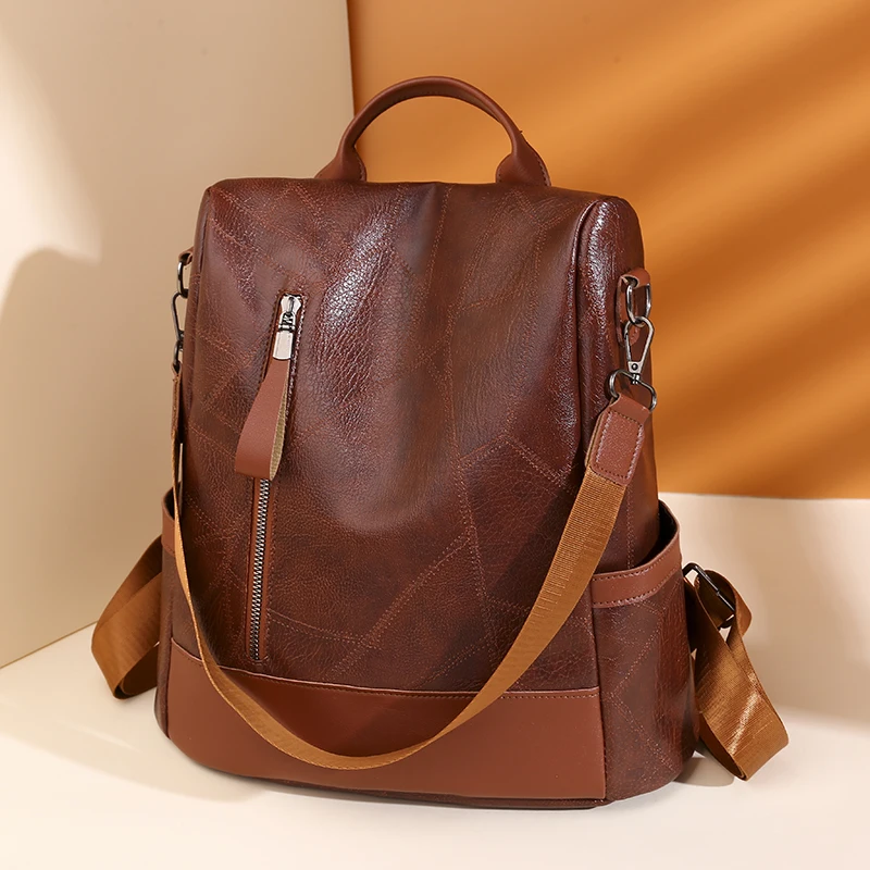 Women's fashionable backpack, shoulder bag, travel multifunctional bag, handbag, handbag, suitable for different scenarios