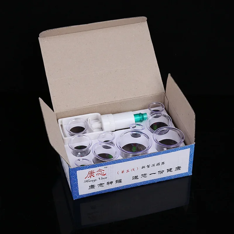 12Pcs Jar Vacuum Cupping Cans Device for Massage Meridian Therapy Acupuncture Anti Cellulite Suction Cup Body Massage Cans