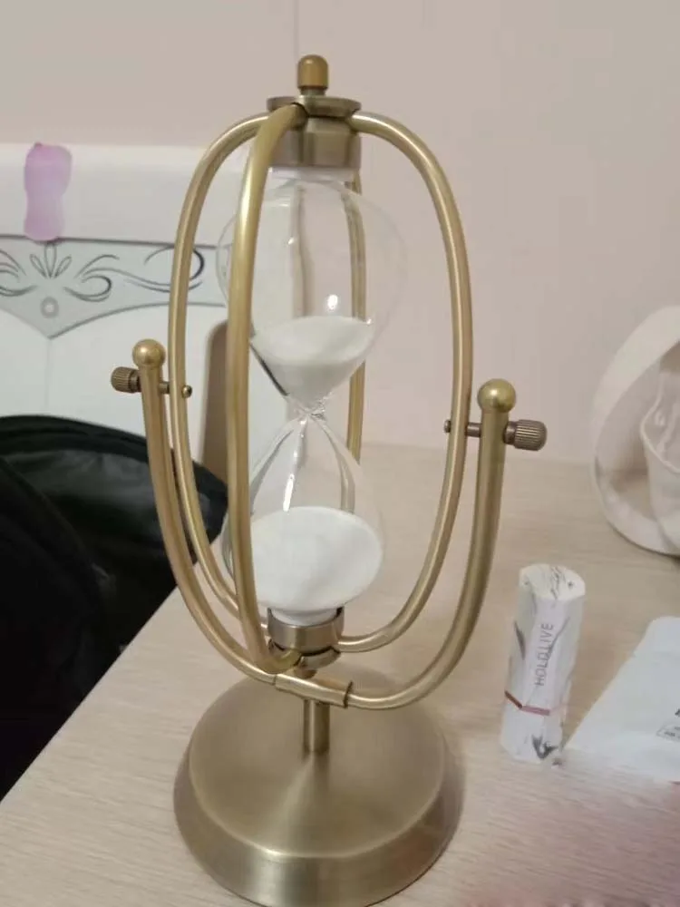 모래 시계 타이머 30 /60 분, 금속 회전 모래 시계, 유럽 스타일 거실 장식 장식품, 생일 선물