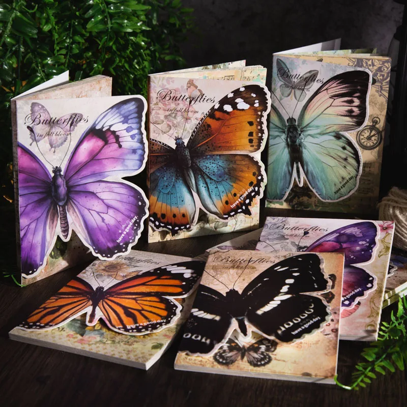 Vintage Butterfly Theme Design Paper Decor Scrapbooking Notebooks Collage Aesthetic Diary Sketchbook Material Art Accessories