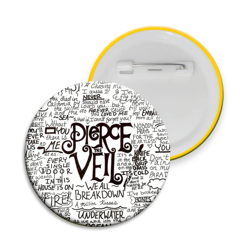 Pierce The Veil Collide with The Sky Album Art Pin Brooch - Music Lover's Decorative Tinplate Badge