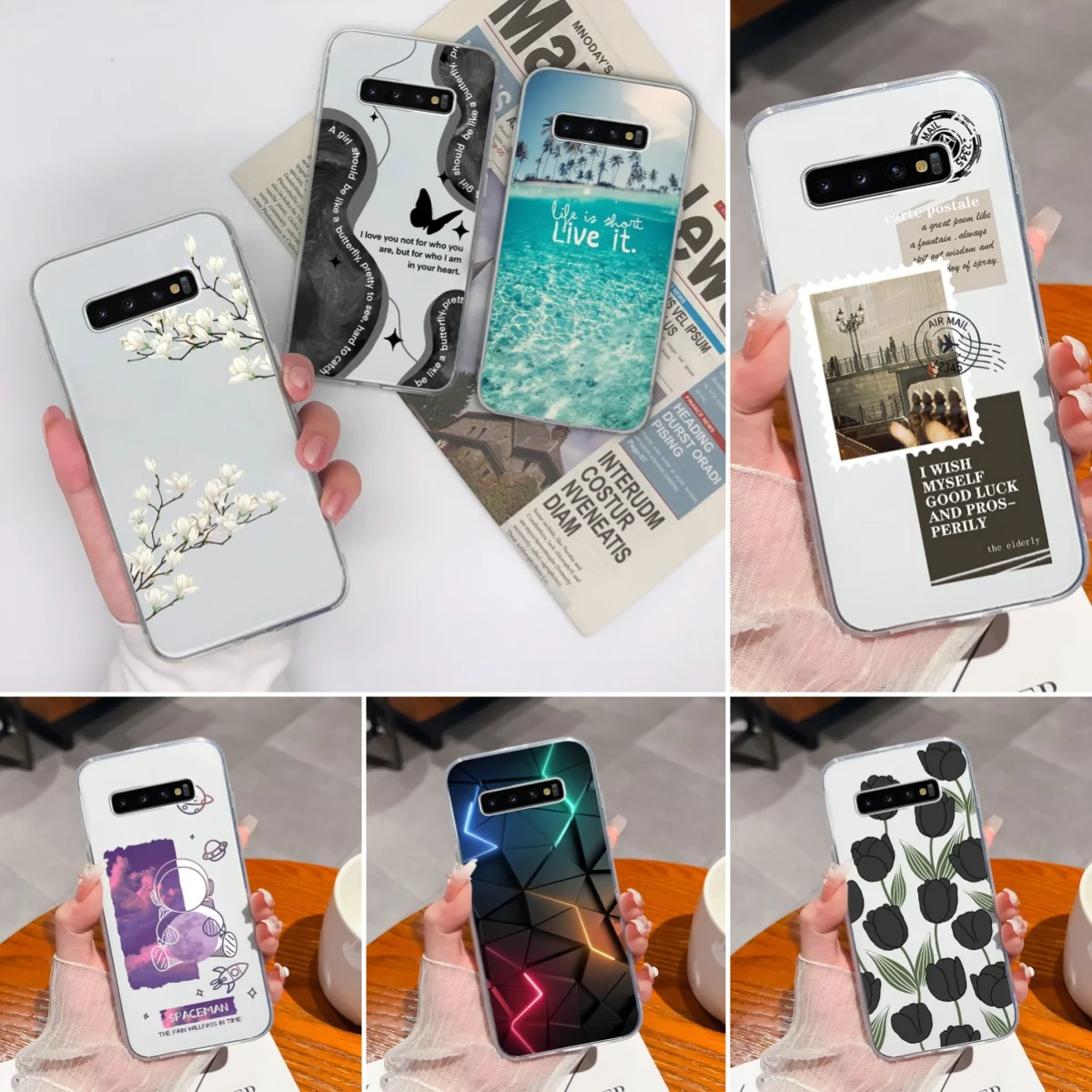 Per Samsung S10 Lite Plus S10E Custodia Per Telefono Timbro Creativo Cover Posteriore Antigoccia In Silicone Trasparente Morbido Per Samsung Galaxy S 