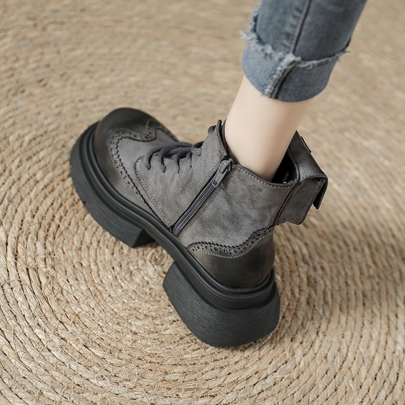 

2023 Classic Retro Side Zipper High Heels Women's Martin Boots Autumn and Winter Elegant Martin Boots Motorcycle Boots